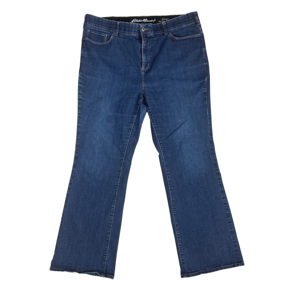 Eddie Bauer Voyager High Rise Bootcut Jeans Womens 20W Dark Wash Stretch Denim